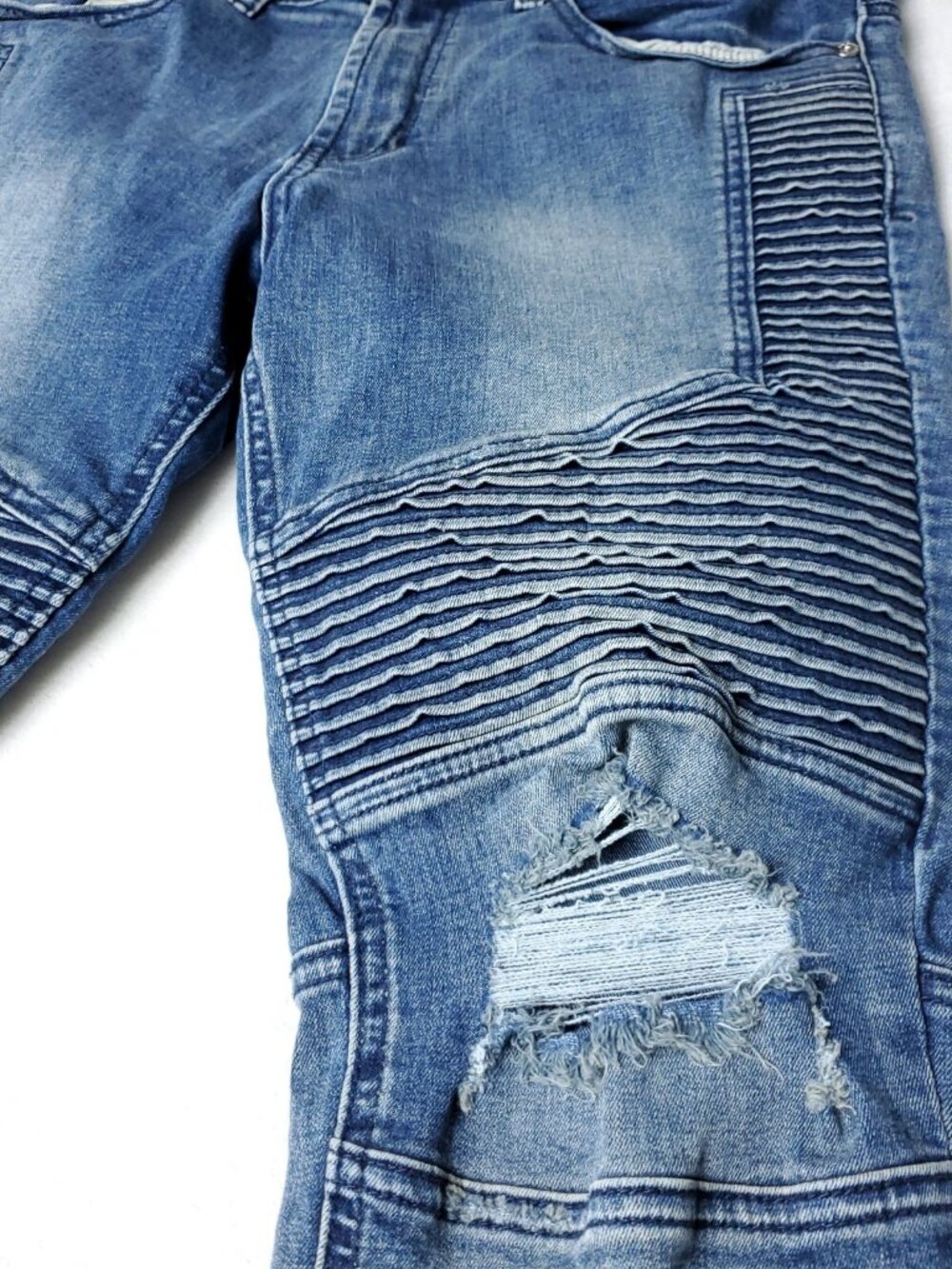 Pacsun Skinny Moto Jeans Mens Size 32x32  Stacked Blue  Active Stretch - Picture 5 of 9